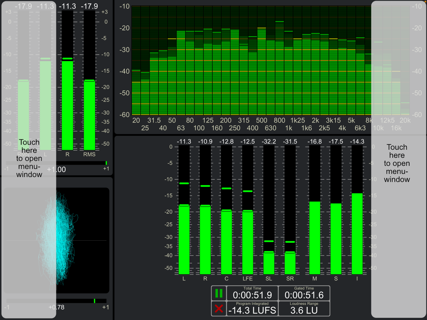 Screenshot for start view audiomerics analyser