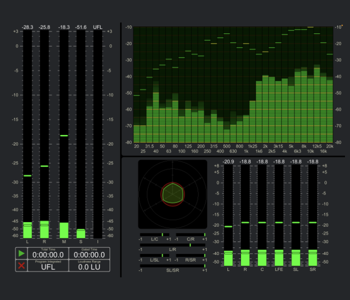 Screenshot of multiple instruments